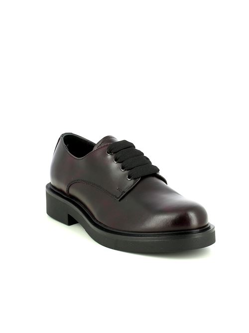 stringata da donna in pelle liscia bordeaux con lacci a nastro NERO GIARDINI | I513972D613